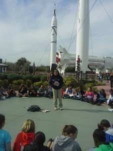 Students at the Rocket Garden