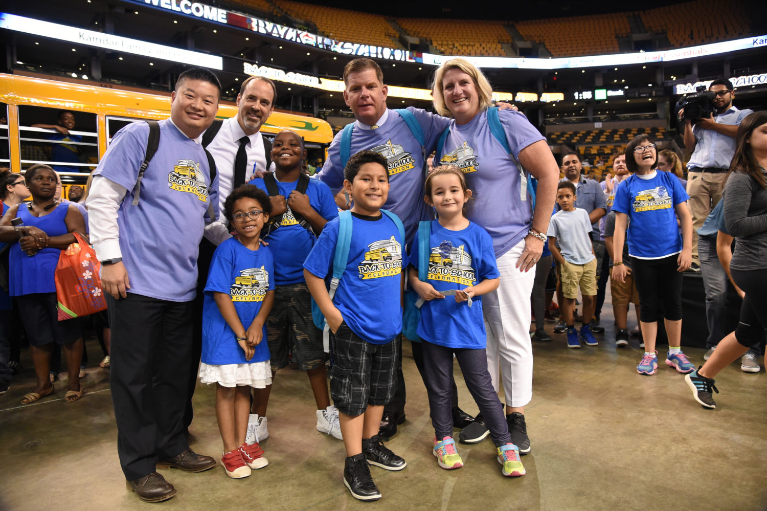Amy Latimer and Mayor Walsh_backpack event